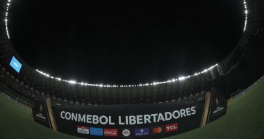 Logo da Conmebol Libertadores no estádio Mineirão, em Belo Horizonte
