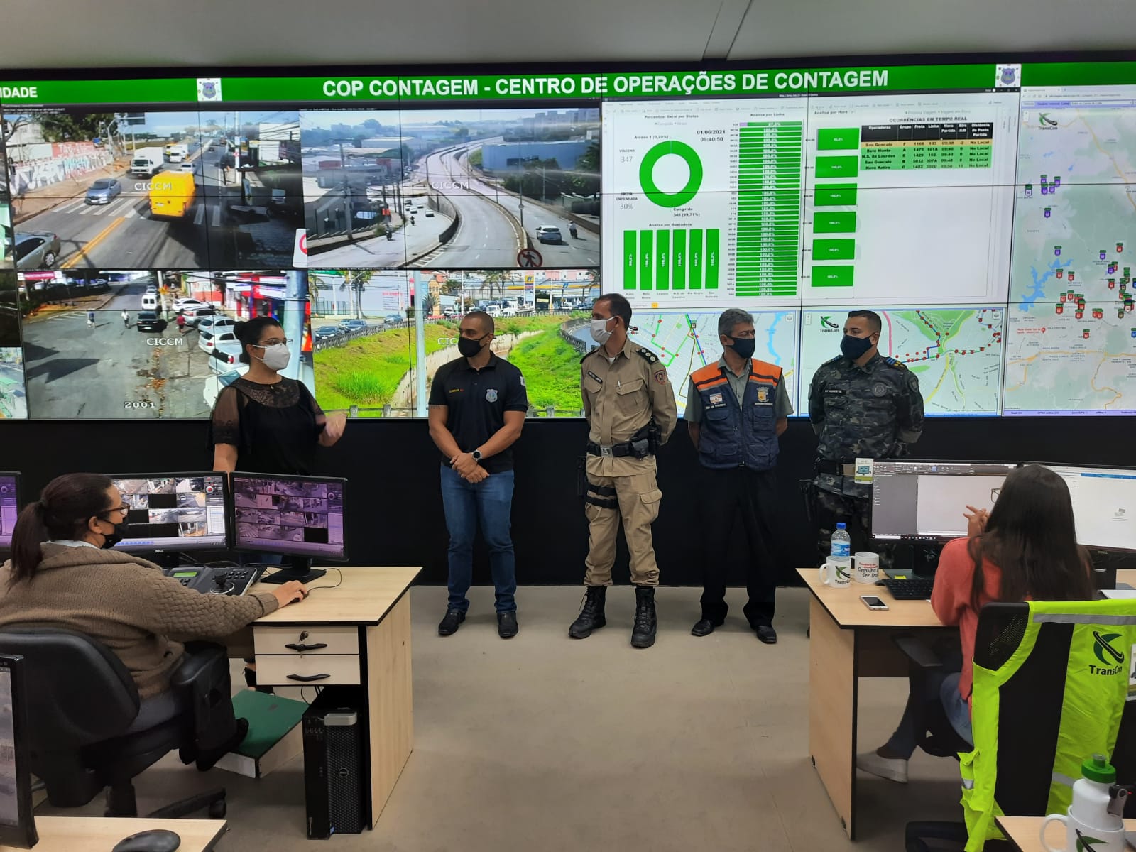 Representantes da PM e da Prefeitura de Betim visitam Centro de Operações de Contagem e debatem projeto de segurança (Imagem Prefeitura de Contagem/Divulgação)