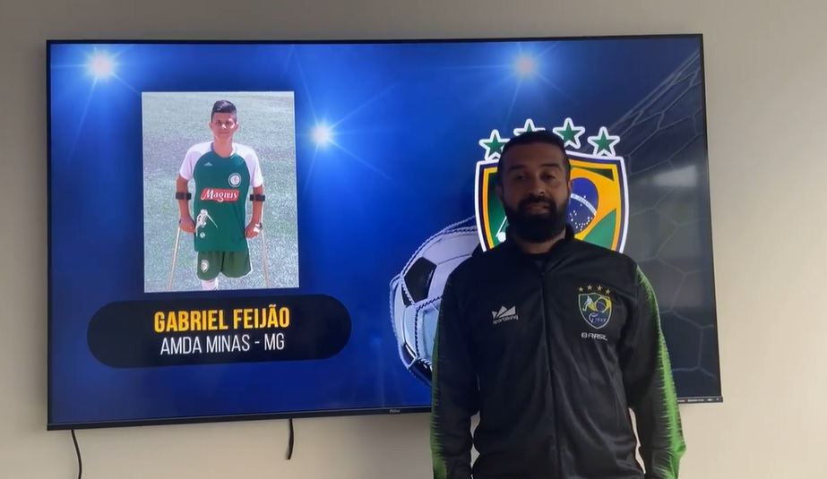 Gabriel Feijão é convocado para treinos na seleção brasileira de futebol para amputados - Imagem Reprodução Facebook