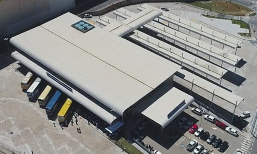 Imagem aérea do Terminal Rodoviário de Betim