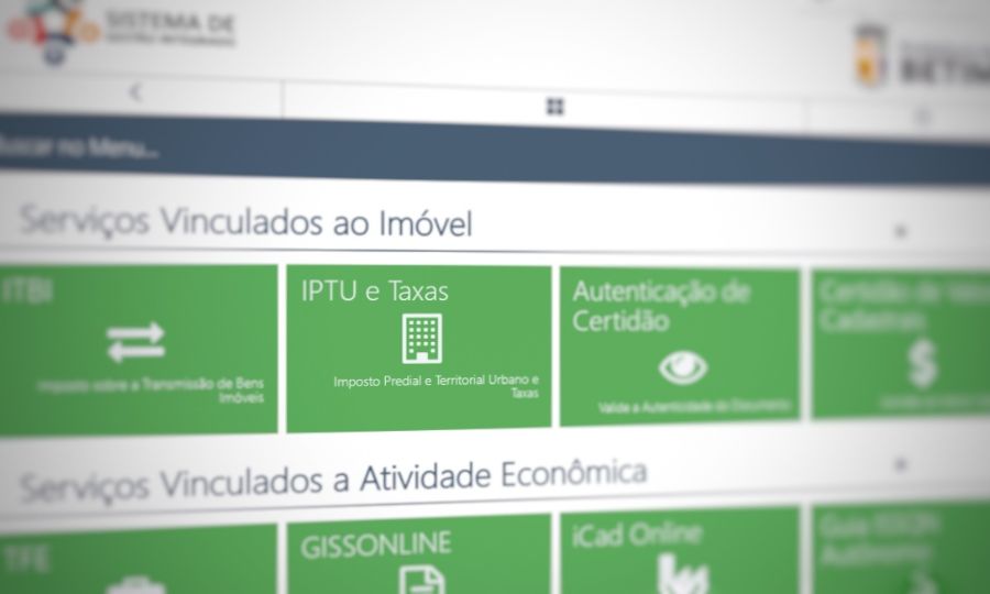 Portal de serviços da prefeitura de Betim para emissão de IPTU