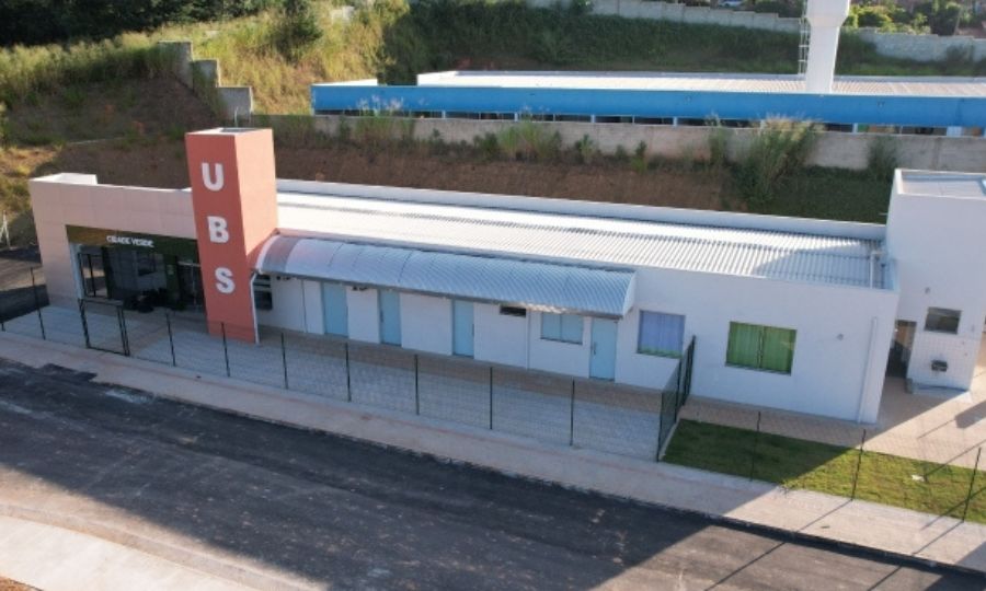 Fachada da nova UBS Cidade Verde, em Betim (MG)